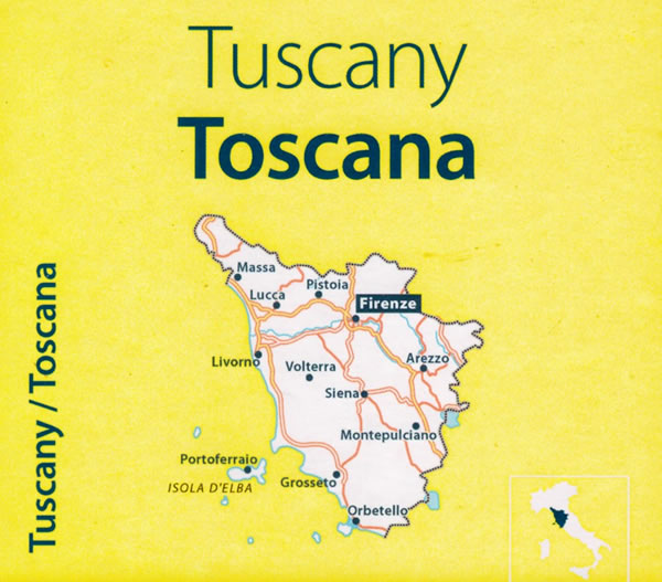 immagine di mappa stradale mappa stradale Toscana - mappa stradale Michelin n.358 - con strade panoramiche, mappe città, indice delle località ed autovelox - EDIZIONE 2024