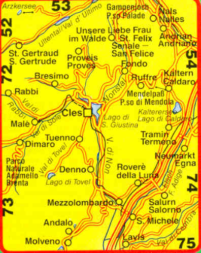 immagine di mappa topografica mappa topografica 95 - Valle di Non / Nonstal