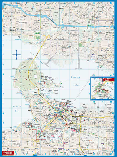 immagine di mappa di città mappa di città Vancouver - mappa della città plastificata, impermeabile, scrivibile e anti-strappo - dettagliata e facile da leggere, con trasporti pubblici, attrazioni e luoghi di interesse - nuova edizione