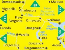 immagine di mappa topografica mappa topografica n.97 - Varallo, Verbania, Lago d'Orta, Parco Nazionale Val Grande, Domodossola, Villadossola, Malesco, Verbania, Omegna, Lago Maggiore, Arona, Borgomanero, Borgosesia, Grondo - compatibile con GPS - nuova edizione