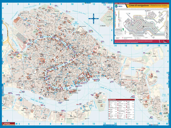 immagine di mappa di città mappa di città Venezia - mappa della città plastificata, impermeabile, scrivibile e anti-strappo - dettagliata e facile da leggere, con trasporti pubblici, attrazioni e luoghi di interesse - nuova edizione