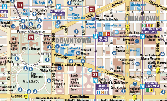 immagine di mappa di città mappa di città Washington DC - con Washington Downtown, The Mall, Alexandria e dintorni - mappa della città plastificata, impermeabile, scrivibile e anti-strappo - dettagliata e facile da leggere, con trasporti pubblici, attrazioni e luoghi di interesse - nuova edizione