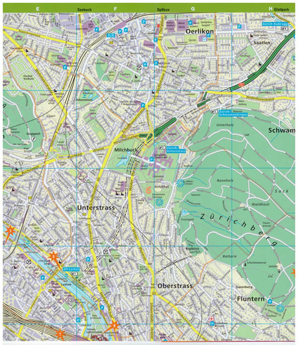 immagine di mappa di città mappa di città Zurigo - mappa di città - EDIZIONE 2024