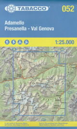 mappa n.052 Adamello, Presanella, Val di Genova Alta Camonica, Vermiglio, Genova, Ponte Legno, Temù, Passo Gavia, del Tonale, Pinzolo con reticolo UTM per GPS impermeabile, antistrappo, plastic free, eco friendly 2025