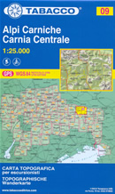 mappa n.009 Alpi Carniche, Carnia Arvenis, Sernio, Arta, Paularo, Ovaro, Ravascletto, Zuglio, Timau, Collina, Rigolato, Crostis, Zermula compatibile con GPS
