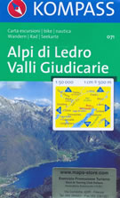 mappa topografica n.071 - Alpi di Ledro, Valli Giudicarie - Riva del Garda, Monte Baldo, Arco, Malcesine, Gargnano, Lago d'Idro, Storo, Val di Daone, Tione di Trento, Fiavè, Dro - con sentieri CAI, percorsi MTB, vie ferrate, parchi e riserve naturali