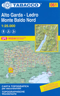 mappa n.061 Alto Garda, Ledro, Monte Baldo Riva del Arco, M.Stivo, Ronzo, Mori, Brentonico, Malcesine, M. Vignola, Val Lagarina con reticolo UTM compatibile sistemi GPS 2021