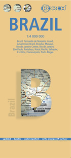 mappa stradale Brasile / Brasilien / Brazil - mappa stradale plastificata - con Brasilia, Rio de Janeiro, Manaus, Sao Paulo, Fortaleza, Natal, Recife, Salvador, Porto Alegre