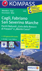 mappa topografica n.2465 - Cagli, Fabriano, San Severino Marche, Gubbio, Sassoferrato, Cingoli, Gualdo Tadino, Nocera Umbra, Camerino, Parco Naturale Gola della Rossa e Frasassi, Monte Cucco - mappa plastificata - compatibile con GPS - nuova edizione