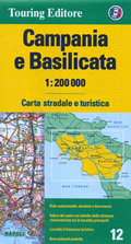 mappa Campania, Basilicata stradale