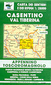 mappa Casentino, Val Tiberina n.35 con Parco Naz. Monte Falterona, Campigna, La Verna, Camaldoli, Bibbiena, Verghereto, Poppi