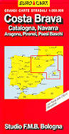 mappa stradale Costa Brava, Catalogna, Navarra, Aragona, Pirenei, Paesi Baschi