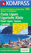 mappa topografica n.642 - Costa Ligure, Varazze, Spigno Monferrato, Albisola Marina, Savona, Vado Ligure, Finale Ligure, Spotorno, Carcare