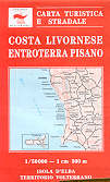 mappa topografica Costa Livornese, entroterra Pisano, Isola d' Elba, Marina di Cecina, Bibbona, Vada, Castiglioncello