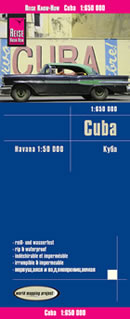 mappa Cuba con L'Avana / Havana, Santiago di Cuba, Camagüey, Holguín, Santa Clara, Guantánamo, Bayamo, Las Tunas, Cienfuegos, Pinar del Río, Matanzas, Ciego de Ávila impermeabile e antistrappo