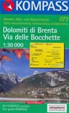 mappa topografica n.073 - Dolomiti di Brenta - Via delle Bocchette, con Adamello, Cima Tosa, Pinzolo, Madonna di Campiglio, Pellizzano, Lago di Tovel, Lago di Molveno - mappa plastificata