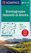 mappa n.073 Dolomiti di Brenta Parco Naturale Adamello Brenta, Cima Tosa, Pinzolo, Madonna Campiglio, Lago Tovel, Molveno, Mezzolombardo, M. Peller, Mezzana, Tione Trento plastificata, compatibile con GPS 2020