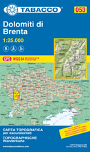 mappa n.053 Dolomiti di Brenta con Pinzolo, Val Nambrone, Madonna Campiglio, Dimaro, Lago Tovel, Andalo, Molveno, S.Lorenzo in Banale reticolo UTM compatibile GPS