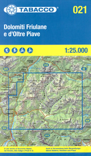 mappa n.021 Dolomiti Friulane e d'Oltre Piave Alta Val Cellina, Settimana, Cimoliana, Lago del Vajont, Cimolais, Clàut, Erto, Casso, Longarone con reticolo UTM per GPS impermeabile, antistrappo, plastic free, eco friendly 2024