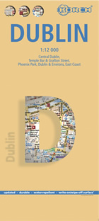 mappa Dublino città plastificata, impermeabile, scrivibile e anti strappo dettagliata facile da leggere, con trasporti pubblici, attrazioni luoghi di interesse