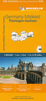 mappa n.544 Germania con Thuringen, Sachsen 2023