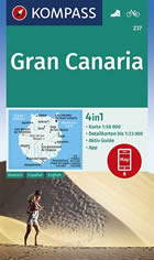mappa Gran Canaria (Isole Canarie) con sentieri, spiagge, percorsi panoramici Kompass n.237 compatibile sistemi GPS 2024