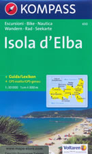 mappa topografica n.650 - Isola d'Elba - Portoferraio, Marina di Campo, Porto Azzurro, Capoliveri, Cima del Monte, Rio Marina, Cavo, Procchio, Marciana Marina, Pomonte, M. Capanne, S. Andrea, Lacona - compatibile con GPS - nuova edizione