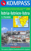 mappa topografica n.299 - Istria / Istrien / Istra - mappa topografica con sentieri per trekking e percorsi MTB, spiagge e luoghi panoramici