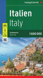 mappa Italia / Italy Italien stradale d'Italia cartografia molto dettagliata con strade numerate, distanze stradali, campeggi, parchi naturali indice località