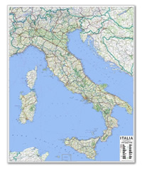 mappa Italia murale con cartografia molto dettagliata e aggiornata 110 x 130 cm 2023