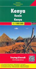 mappa Kenya stradale con luoghi panoramici, spiagge, parchi e riserve naturali