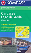 mappa topografica n.102 - Lago di Garda, Monte Baldo, Riva del Garda, Salò, Desenzano del Garda, Sirmione, Lago d'Idro, Caprino Veronese, Lago di Ledro, Storo - compatibile con GPS + mappa panoramica - edizione 2013