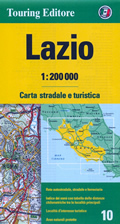 mappa Lazio stradale con distanze stradali, percorsi panoramici