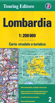 mappa Lombardia stradale con distanze stradali, percorsi panoramici, parchi e riserve naturali