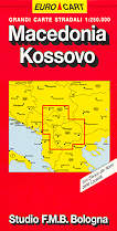 mappa stradale Macedonia, Kossovo