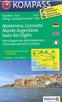 mappa topografica n.2470 - Maremma, Grosseto, Monte Argentario, Isola del Giglio, Parco Regionale della Maremma, Parco Naturale dell'Uccellina, Scansano, Capalbio, Orbetello - mappa plastificata, compatibile con sistemi GPS - edizione 2019