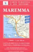 mappa topografica Maremma - con Parco dell'Uccellina e Maremma, Grosseto, P.ta Ala, Talamone, Paganico, Sovana, Orbetello, Argentario