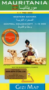 mappa Mauritania con Noaukchott, Nouadhibou, Rosso/Rusu, Kaedi, Zouérat, Kiffa, Atar, Sélibabi, Néma, Tijikja, Aleg, Ayoun el Atrouss, Akjoujt, Sahara orientale Dagana, Saint Louis, Dakar (Senegal) 2025