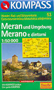 mappa topografica n.53 - Merano, Gruppo di Tessa / Texelgruppe, Moso in Passiria, S. Leonardo, Lana, Naturno, Proves, Bolzano, Racines/Ratschings - compatibile con GPS - nuova edizione