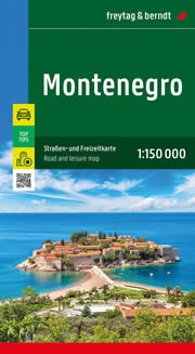 mappa Montenegro stradale con luoghi panoramici, parchi e riserve naturali 2024