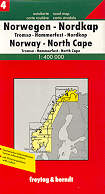 mappa stradale N. 4 - Norvegia Regione Caponord - Tromso, Hammerfest, North Cape