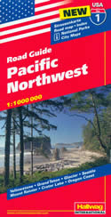 mappa stradale n.01 - Pacific NorthWest - con Seattle, Everett, Portland, Newport, Yellowstone, Grand Teton, Glacier, Twin Falls, Rock Springs, Oregon, Idaho - con cartografia aggiornata, dettagliata e facile da leggere + guida stradale