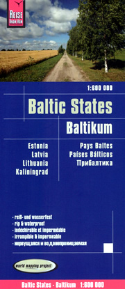 mappa Paesi Baltici (Estonia, Lettonia, Lituania) con Riga, Vilnius, Tallinn impermeabile e antistrappo 2022