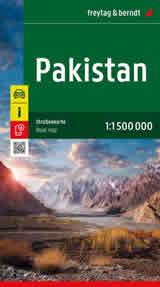 mappa stradale Pakistan - con Karachi, Lahore, Faisalabad, Rawalpindi, Multan, Hyderabad, Gujranwala, Peshawar, Quetta, Islamabad - EDIZIONE 2024