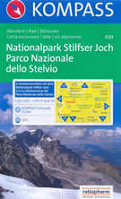 mappa topografica n.072 - Parco Nazionale dello Stelvio / Nationalpark Stilfser Joch - Bormio, Poschiavo, Ortles, Munster, Passo dello Stelvio, Livigno, Peio, Rabbi, Ponte di Legno, Malè, Laces - con sentieri CAI, vie ferrate, funivie - compatibile con GPS - nuova edizione