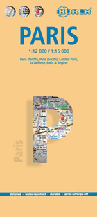 mappa Paris / Parigi città plastificata, impermeabile, scrivibile e anti strappo dettagliata facile da leggere, con trasporti pubblici, attrazioni luoghi di interesse