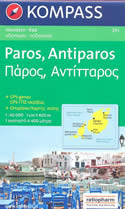 mappa topografica n.251 - Paros, Antiparos, Dhespotiko, Strogilo (isole della Grecia) - mappa escursionistica, con spiagge, percorsi per il trekking, luoghi panoramici e parchi naturali - compatibile con GPS - nuova edizione