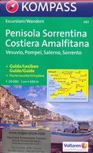 mappa topografica n.682 - Penisola Sorrentina, Costiera Amalfitana, Vesuvio, Pompei, Salerno, Sorrento, Napoli, Torre del Greco, Sarno, Monti Lattari, Positano, Ravello, Cava de' Tirreni, Nocera, Castellammare di Stabia - con sentieri e percorsi panoramici - nuova edizione