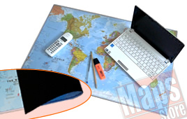 mappa Planisfero Mousepad sottomano in gomma flessibile da scrivania / del mondo aggiornata su tappetino mouse dim. 66 x 42 cm lavabile, antiscivolo, impermeabile, antiriflesso 2023