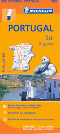 mappa stradale n.593 - Portogallo del Sud e Algarve - con Lisboa/Lisbona, Setubal, Evora, Beja, Lagos, Portimao, Faro, Sines - edizione 2013